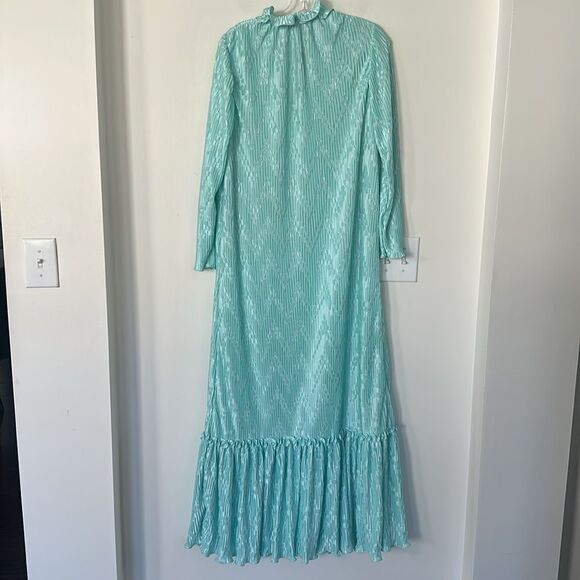 MARY MCFADDEN COLLECTION I BLUE DIMENSIONAL PLEATED DRESS S (VINTAGE) - Picture 7 of 7